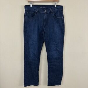 Mott & Bow Dark Indigo Blue Straight Denim Jeans 36 x 32 Read